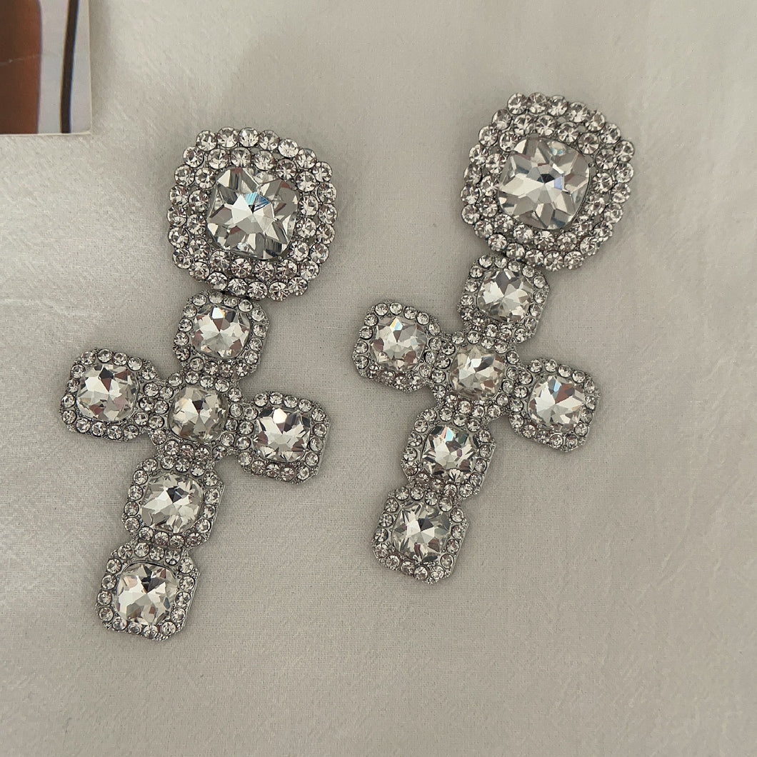 Silver Cross Earrings