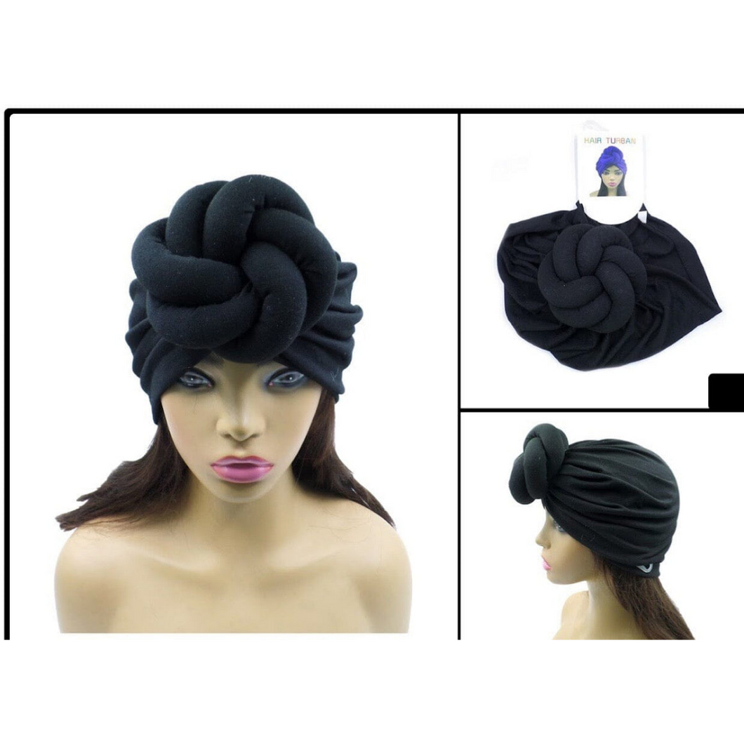 Black Pretied Headwrap