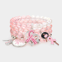 Load image into Gallery viewer, Afro Pink Ribbon Bracelet