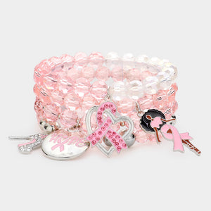 Afro Pink Ribbon Bracelet