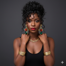 Load image into Gallery viewer, Green Rose Earrings