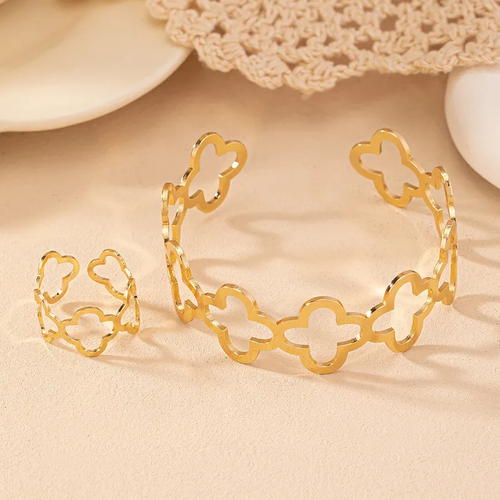 Clover Ring Bracelet Set