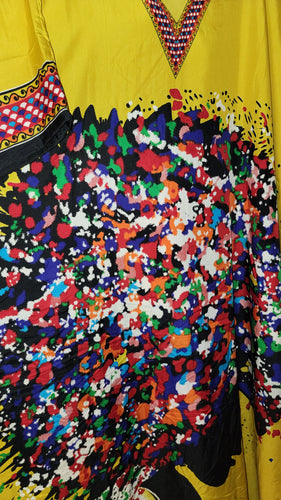 Yellow Afro Lady Kaftan