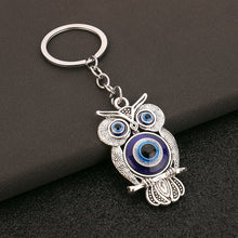 Load image into Gallery viewer, Evil Eye owl keychain