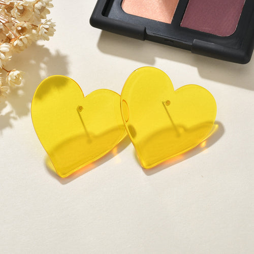 Clear Heart Earrings