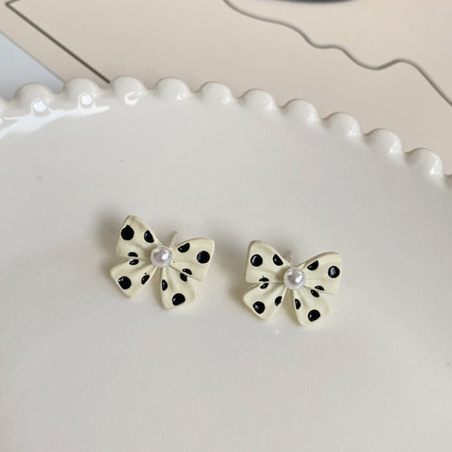 Polka Dot Bow Earrings