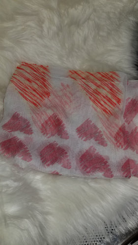 Pink & orange heart scarf