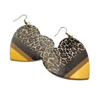 Load image into Gallery viewer, Heart Leopard Earrings