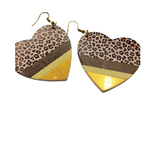 Heart Leopard Earrings