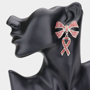 Double Bow Cancer Earrings