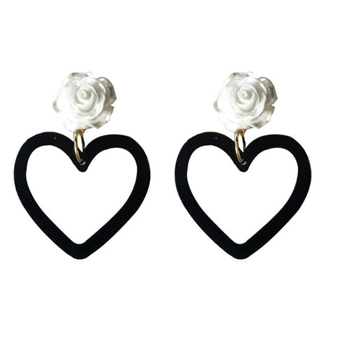 White Rose Earrings
