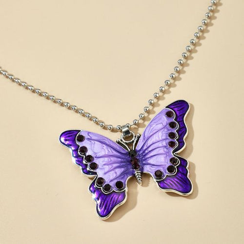 Purple Butterfly Necklace