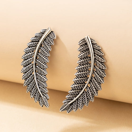 Silver Feather Earrings