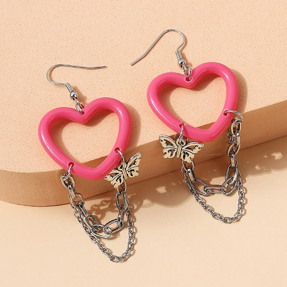 Butterfly & Hearts Earrings
