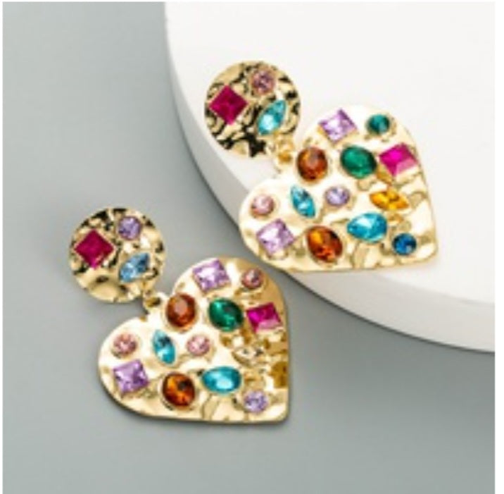 Stoned Heart Earrings