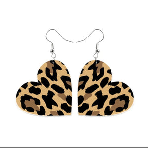 Heart Leopard Earrings